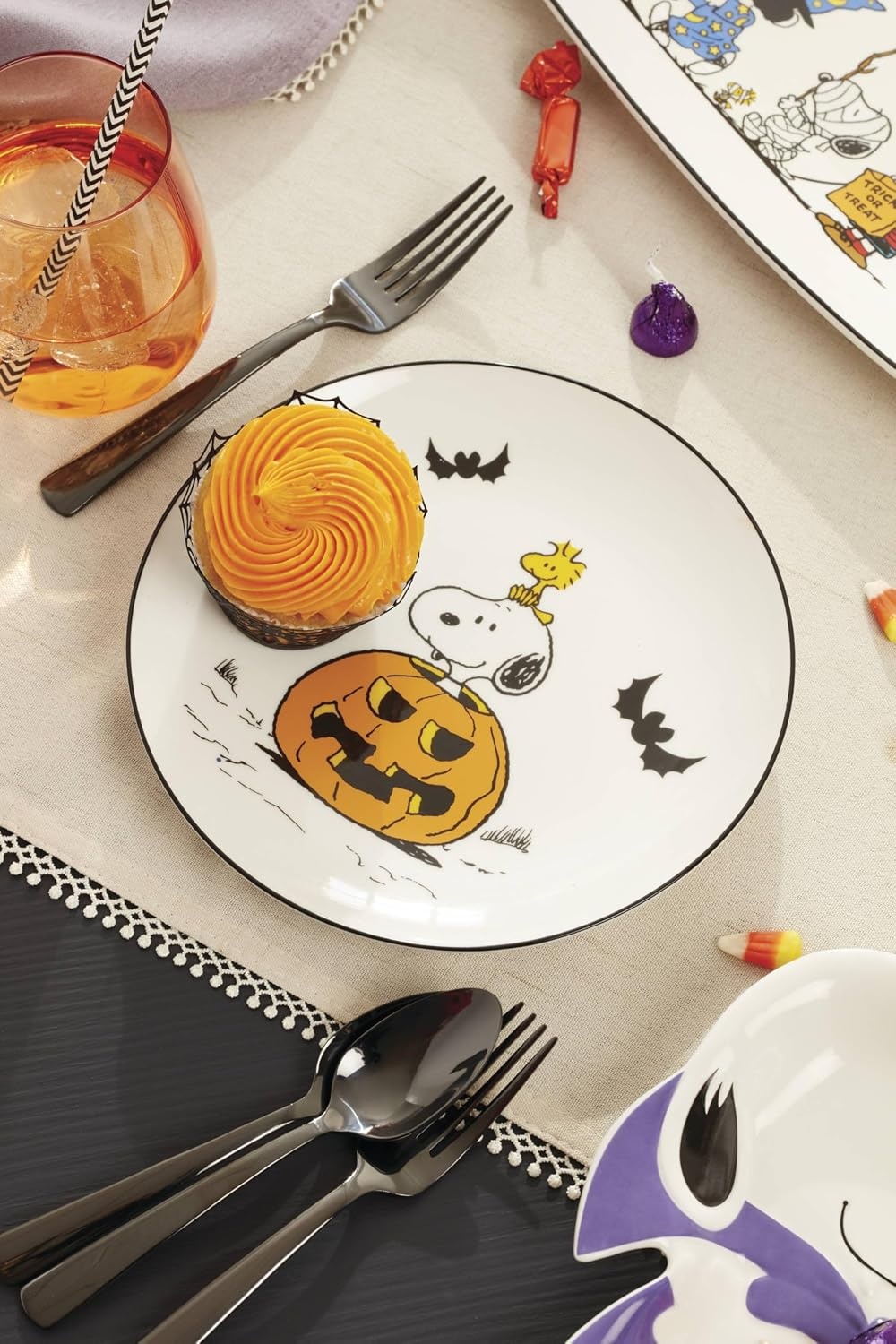 image:imageLenox The Great Pumpkin Collection Peanuts Halloween Dcor and Serveware Tumbler Set 4PieceAccent Plates Set of 4