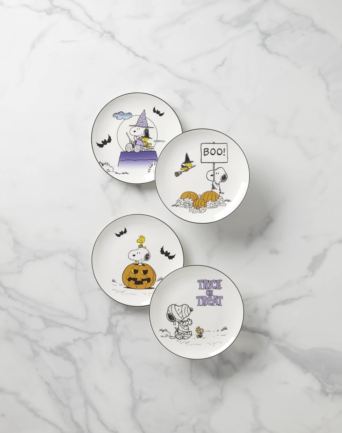 image:imageLenox The Great Pumpkin Collection Peanuts Halloween Dcor and Serveware Tumbler Set 4PieceAccent Plates Set of 4
