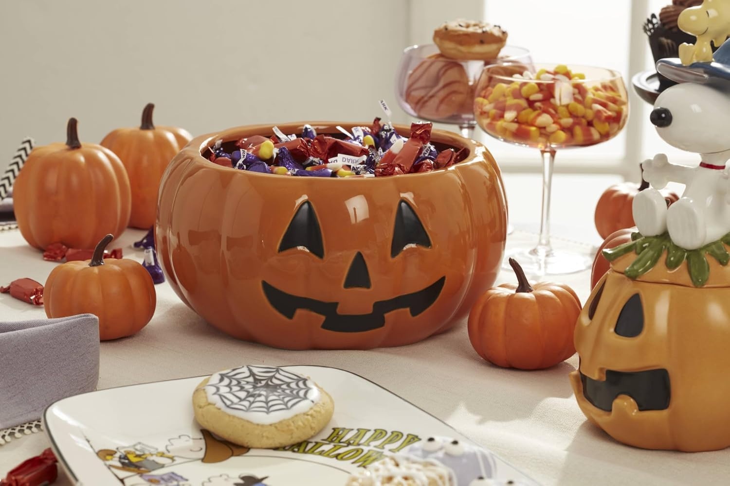 image:imageLenox The Great Pumpkin Collection Peanuts Halloween Dcor and Serveware Tumbler Set 4PieceTreat Dish