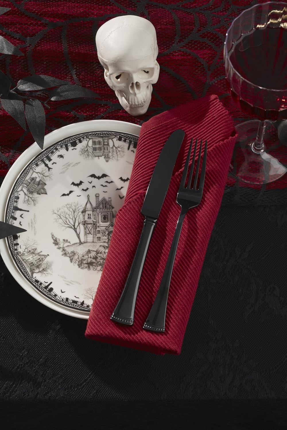 image:imageLenox Vintage Halloween Collection Haunted Manor Dinner Plate Set 4PieceAccent Plates Haunted House