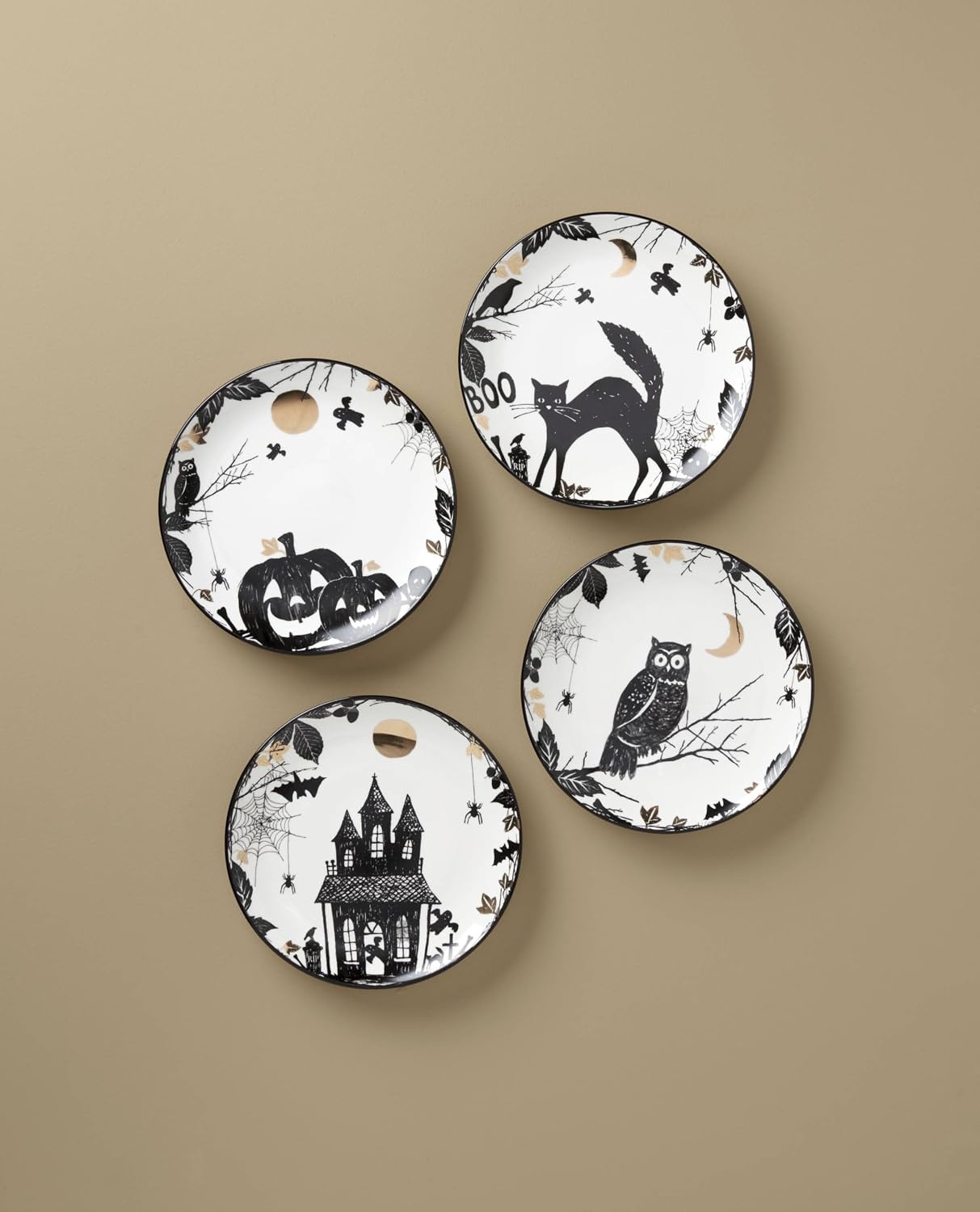 image:imageLenox Vintage Halloween Collection Haunted Manor Dinner Plate Set 4PieceAccent Plates Set of 4