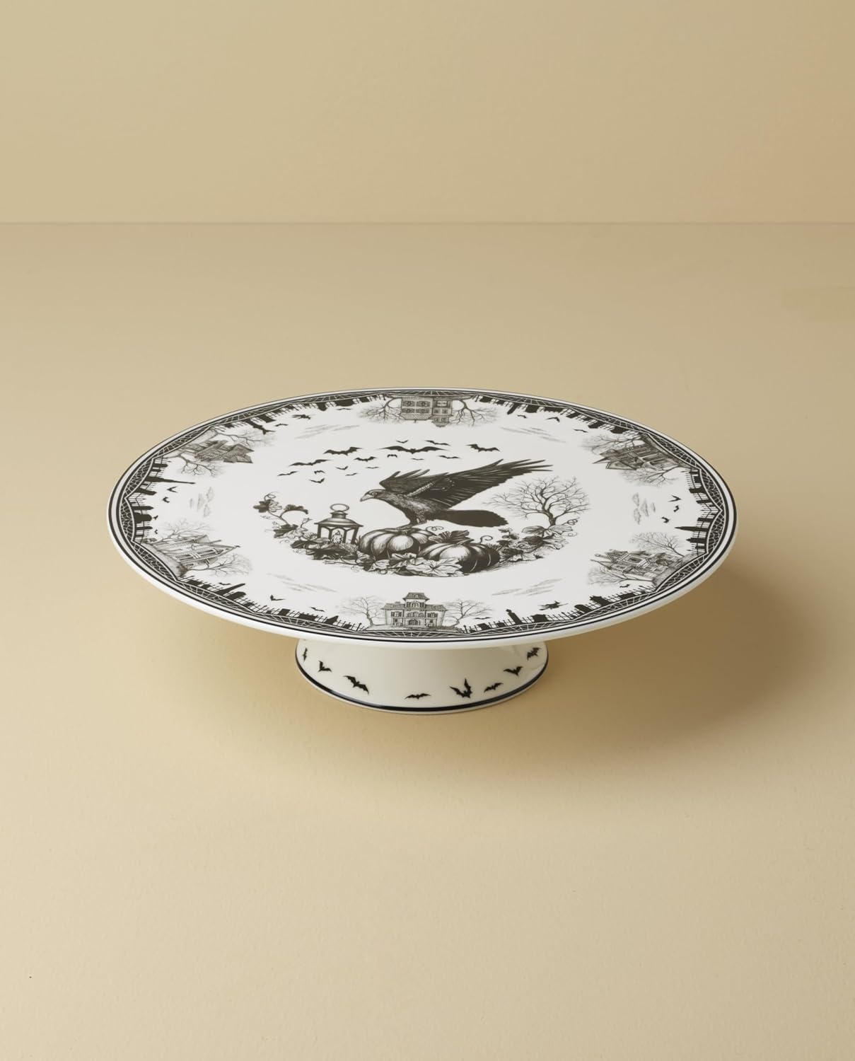 image:imageLenox Vintage Halloween Collection Haunted Manor Dinner Plate Set 4PieceCake Stand