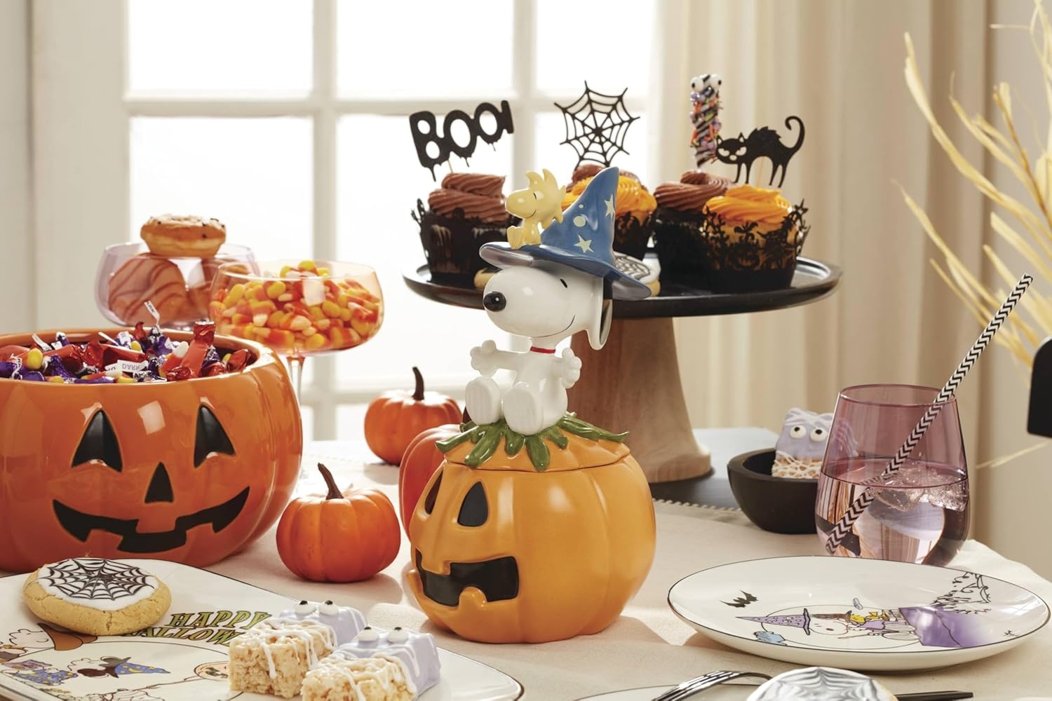 image:imageLenox Vintage Halloween Collection Haunted Manor Dinner Plate Set 4PieceCandy Bowl