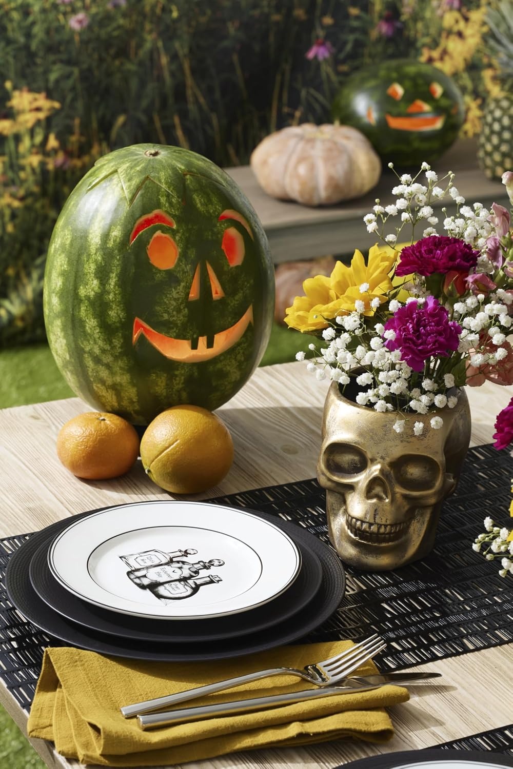image:imageLenox Vintage Halloween Collection Haunted Manor Dinner Plate Set 4PieceDessert Plates Set of 4 Black