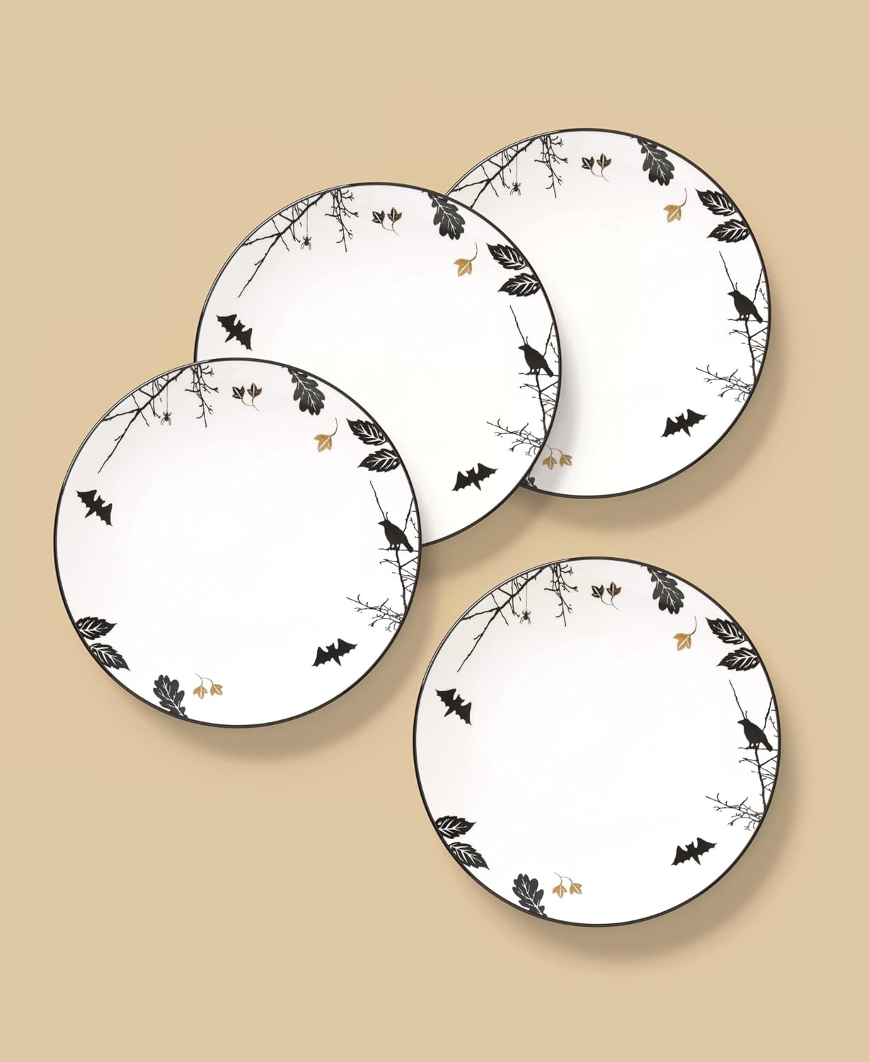 image:imageLenox Vintage Halloween Collection Haunted Manor Dinner Plate Set 4PieceDinner Plates Bats