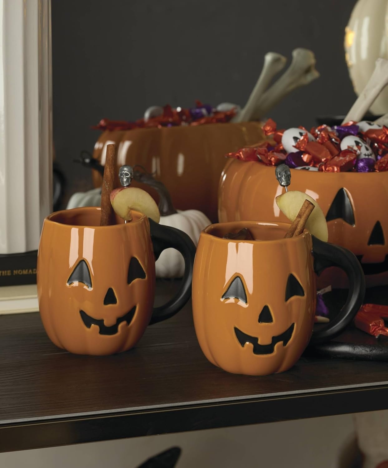 image:imageLenox Vintage Halloween Collection Haunted Manor Dinner Plate Set 4PieceMugs Set of 4 Pumpkin