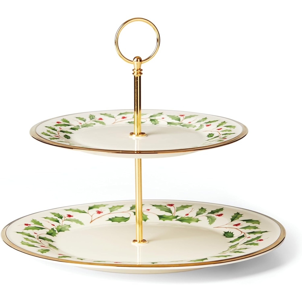 image:imageLenox 898092 Holiday Rectangular Baking Dish Large Christmas Festive Kitchen Decor2Tiered Server
