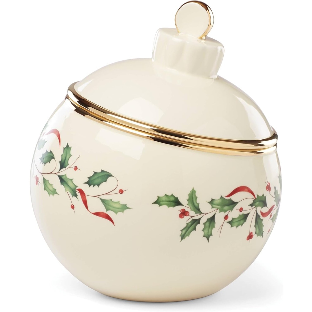 image:imageLenox 898092 Holiday Rectangular Baking Dish Large Christmas Festive Kitchen DecorCookie Jar Ornament