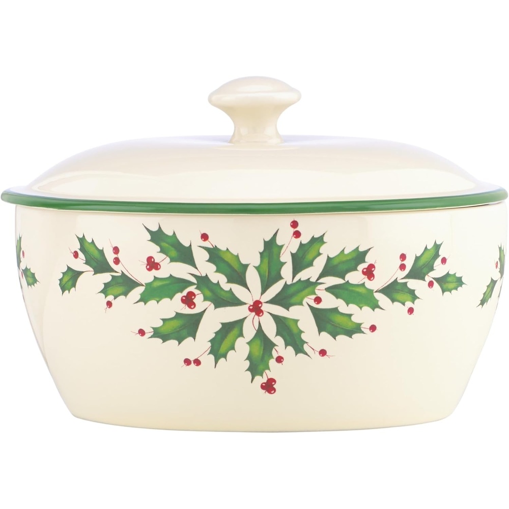 image:imageLenox 898092 Holiday Rectangular Baking Dish Large Christmas Festive Kitchen DecorCovered Casserole