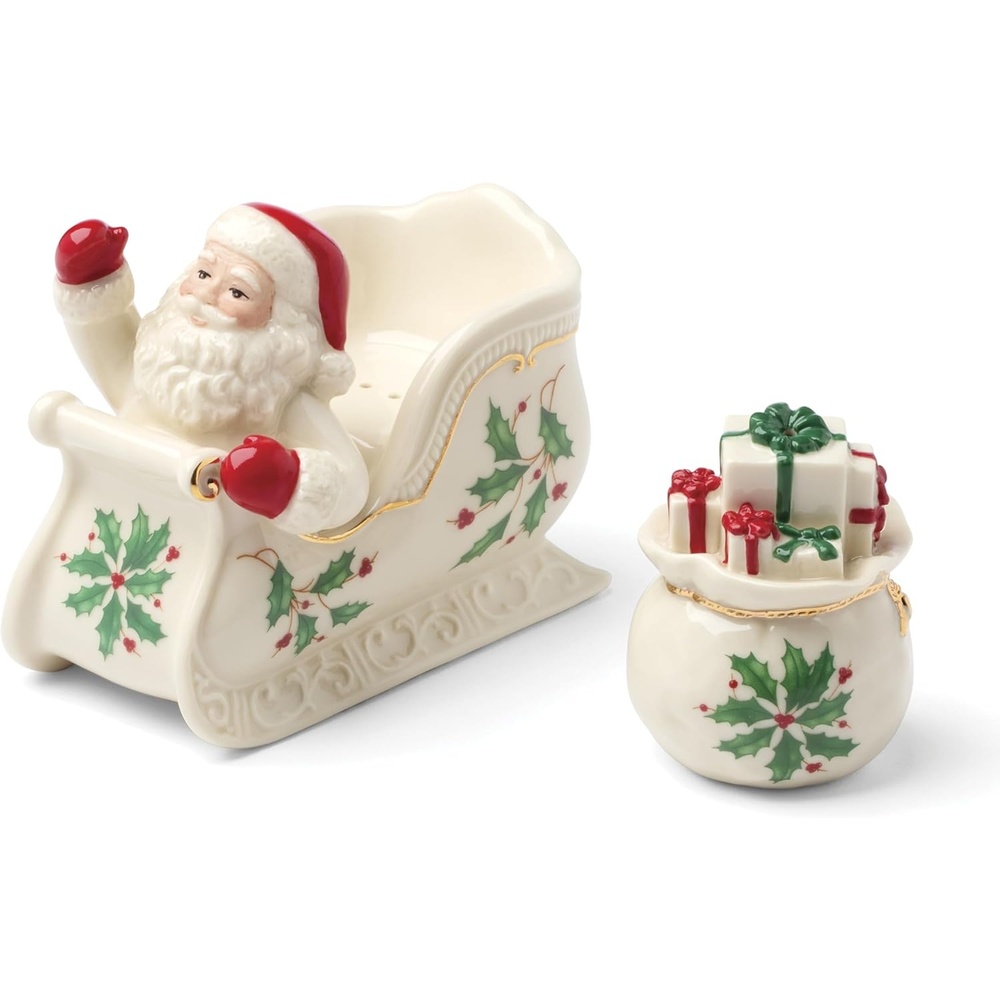 image:imageLenox 898092 Holiday Rectangular Baking Dish Large Christmas Festive Kitchen DecorFigural Salt Pepper Set