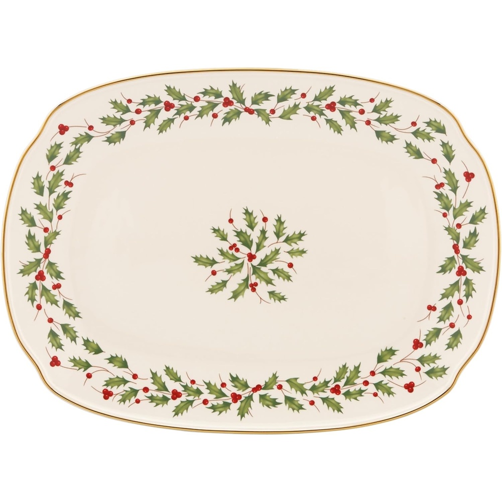 image:imageLenox 898092 Holiday Rectangular Baking Dish Large Christmas Festive Kitchen DecorOblong Platter
