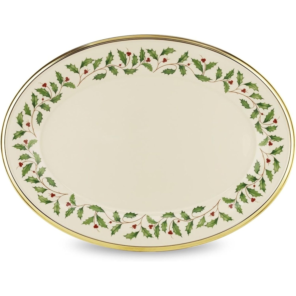 image:imageLenox 898092 Holiday Rectangular Baking Dish Large Christmas Festive Kitchen DecorOval Platter