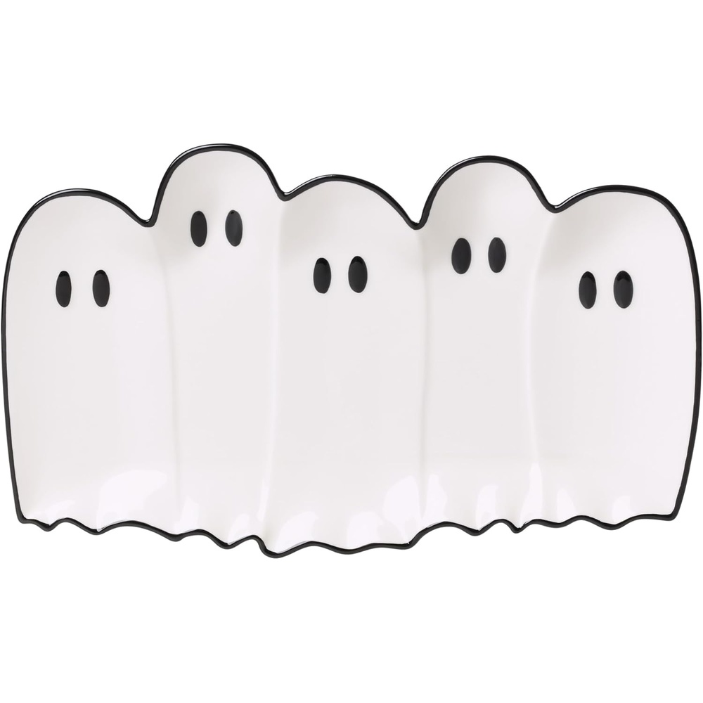 image:imageLenox Halloween Collection Pumpkin Figural Hors dOeuvres TrayServing Tray Ghost