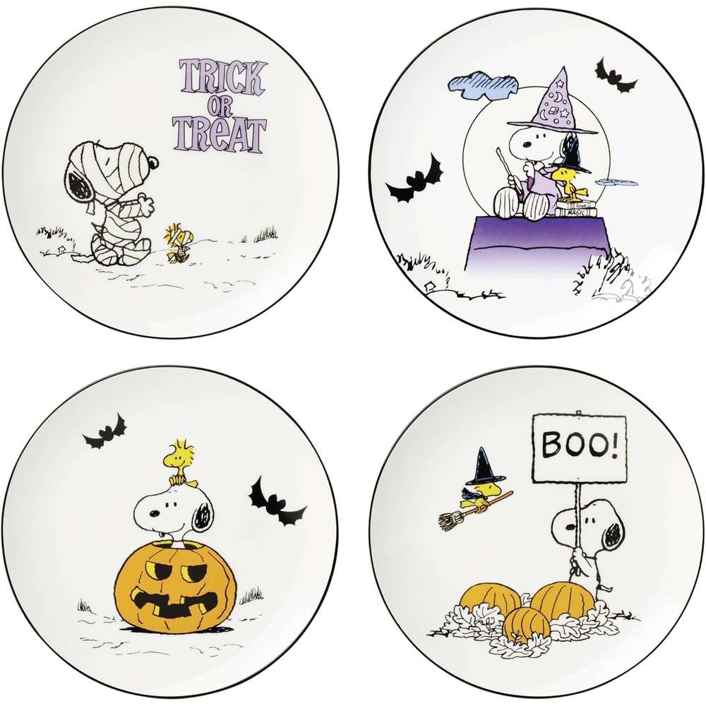 image:imageLenox The Great Pumpkin Collection Peanuts Halloween Dcor and Serveware Tumbler Set 4PieceAccent Plates Set of 4