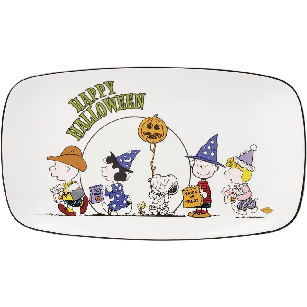 image:imageLenox The Great Pumpkin Collection Peanuts Halloween Dcor and Serveware Tumbler Set 4PieceHors DOeuvre Tray