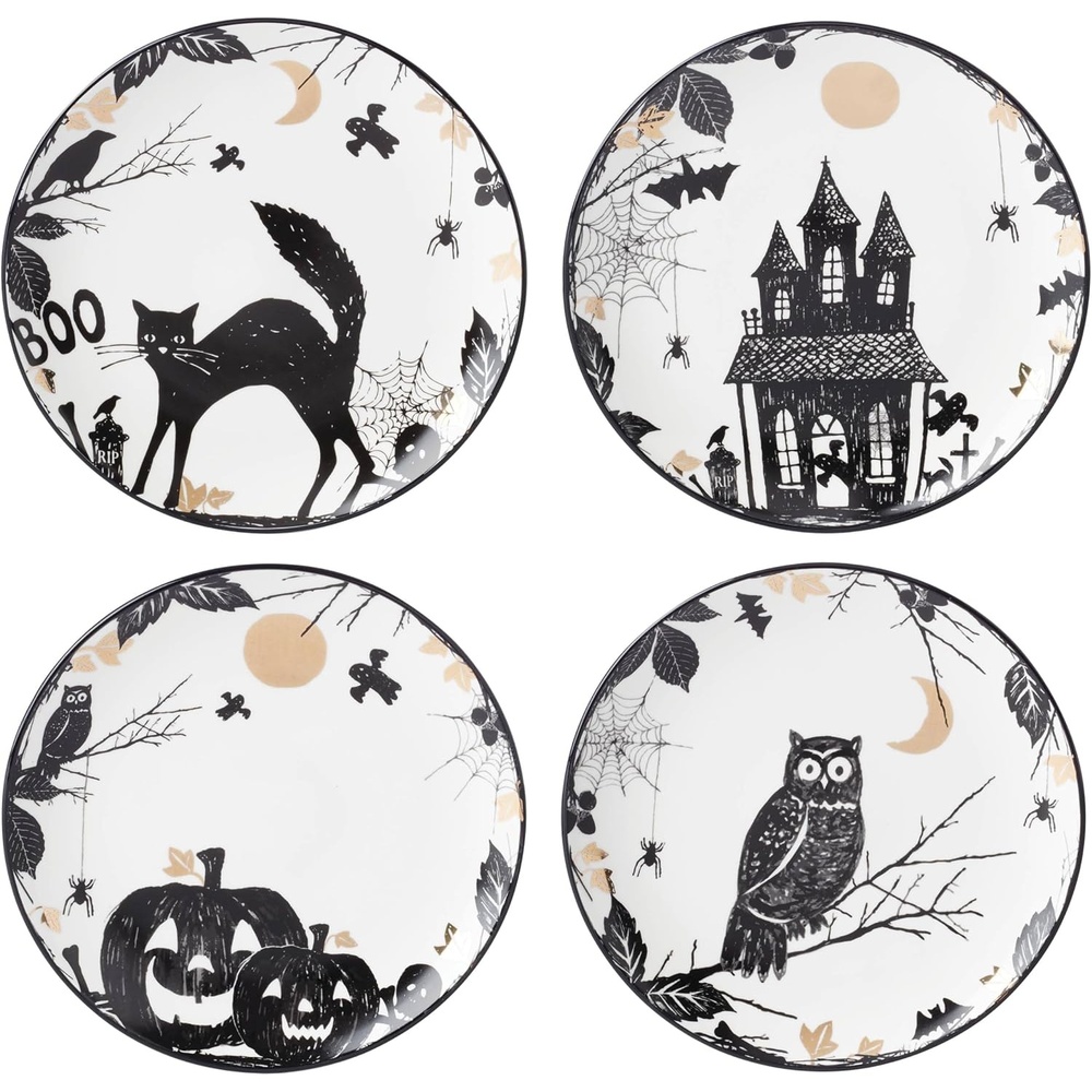 image:imageLenox Vintage Halloween Collection Haunted Manor Dinner Plate Set 4PieceAccent Plates Set of 4