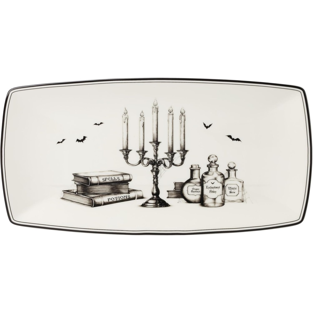 image:imageLenox Vintage Halloween Collection Haunted Manor Dinner Plate Set 4PieceServing Tray Vintage