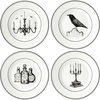 Dessert Plates  Set of 4  Black